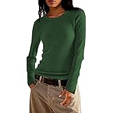 Jar of Love Long Sleeve Shirts for Women Waffle Knit Tops Crew Neck Thermal Shirts Fall Outfits Fahsion Clothes