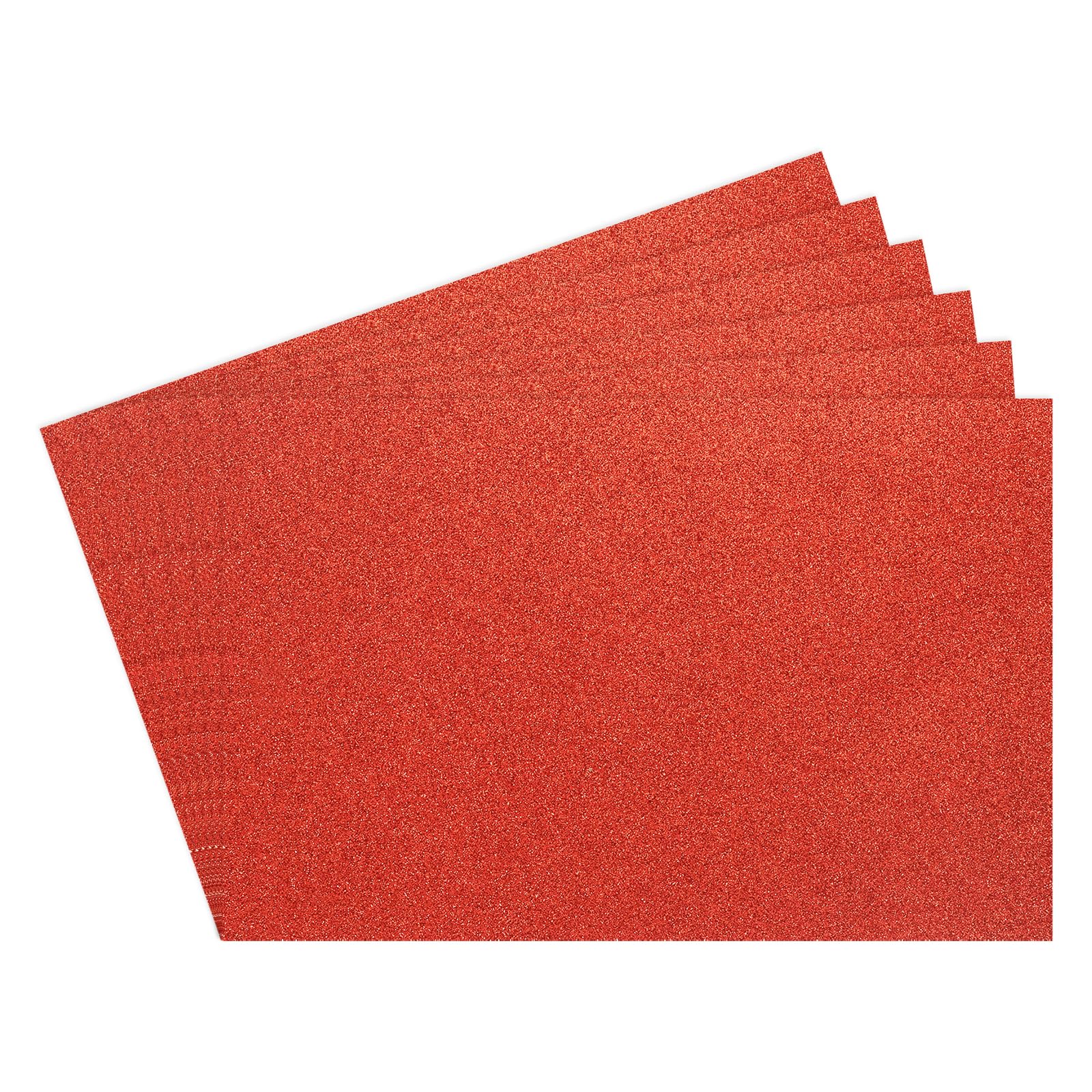 Rebower 6Pcs Foam Sheets Crafts Glitter Foam Arts Paper 12 x 8 x 5/64 Inch [for Crafts Project, Scrapbooking, DIY, Party Handicraft, Costumes]-30cm x 20cm x 2mm / Bright Red