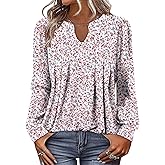ONLYSHE Women Long Sleeve Shirts Ladies Floral Tops Fall Clothing
