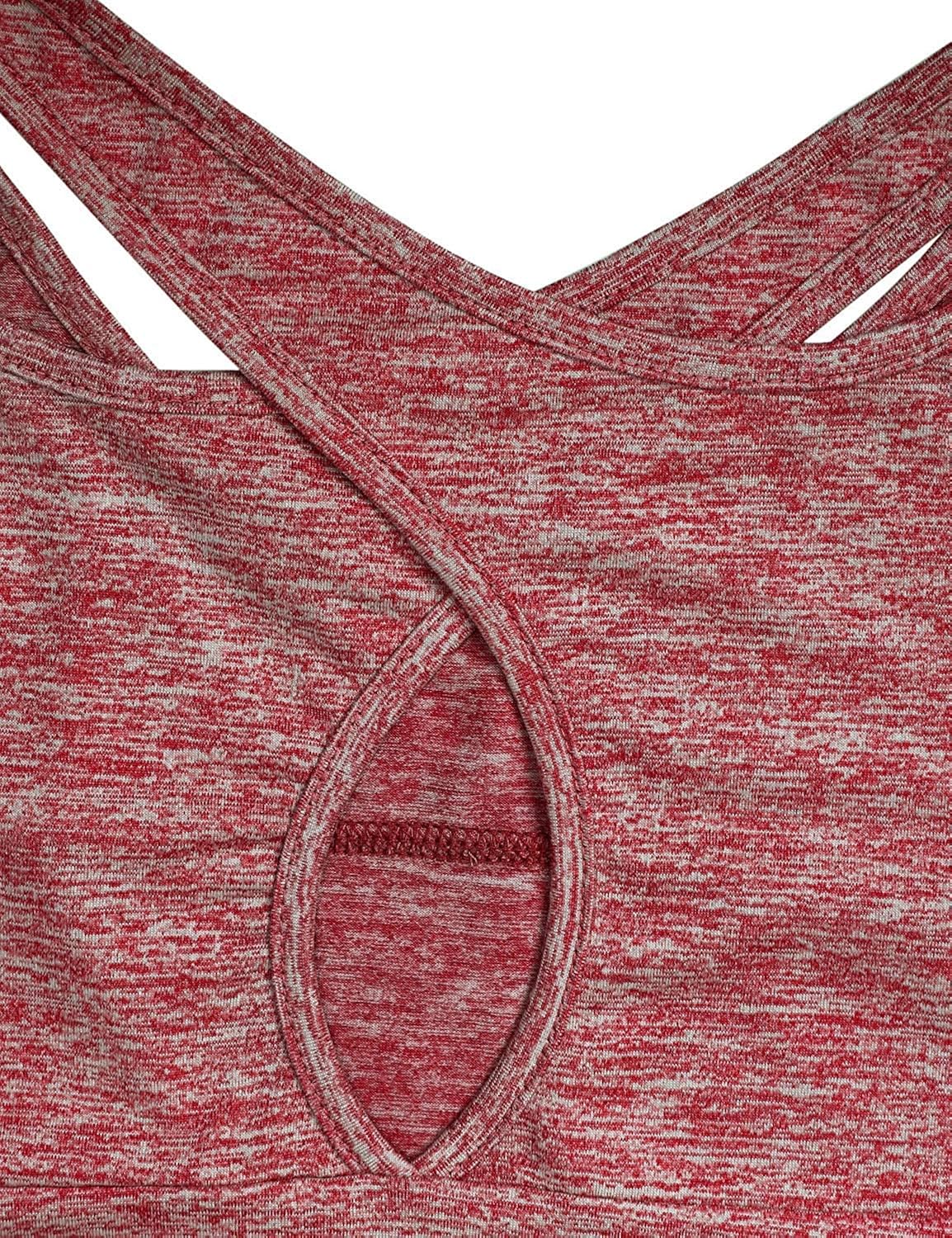 Cucuchy Womens Yoga Top Short Sleeve Crew Neck Criss Cross Back Workout Shirts: Clothing