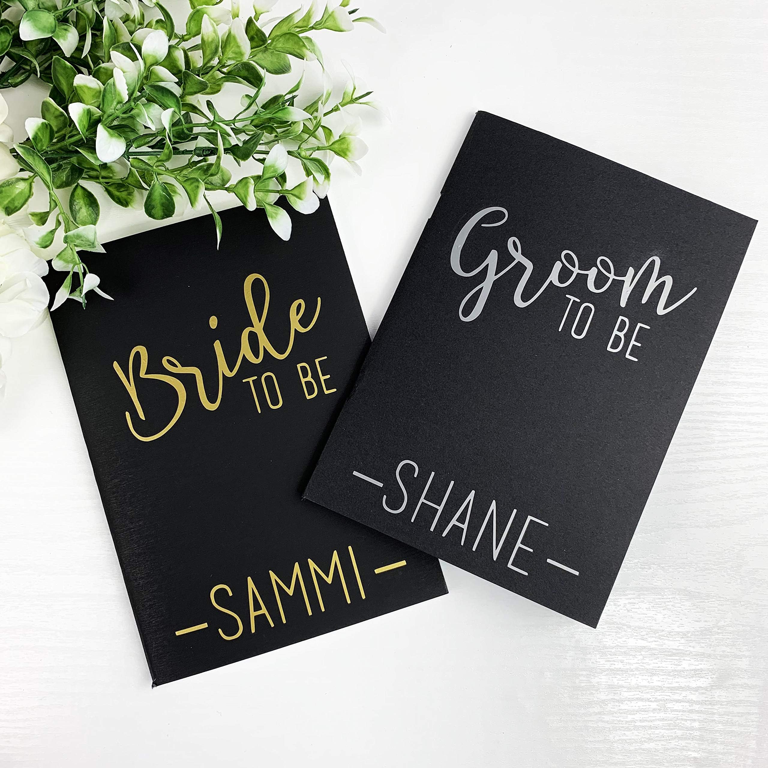 Wedding Notebooks | Bride and Groom | Personalised Gift for Wedding Party Plans