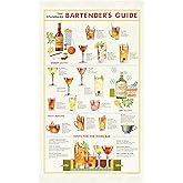 Cavallini Papers & Co. Bartender's Guide Tea Towel, Multicolor