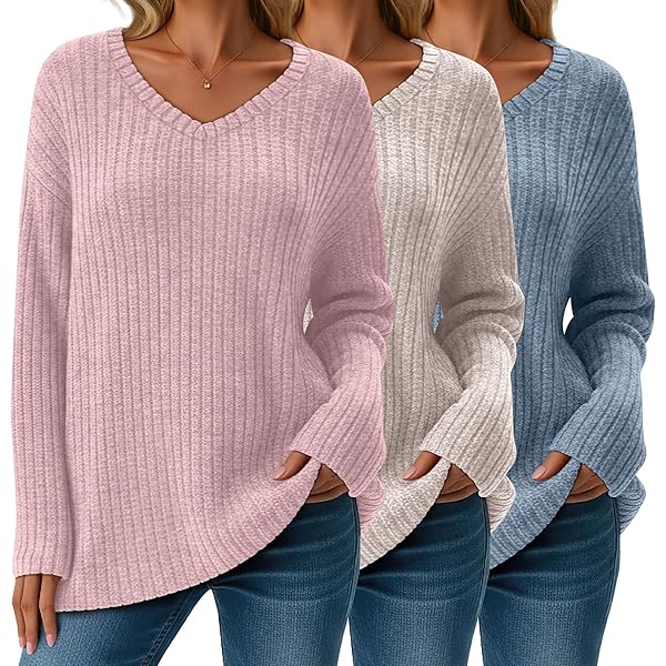 Tankaneo Women's V Neck Cropped Sweater Long Sleeve Crop Top Cable