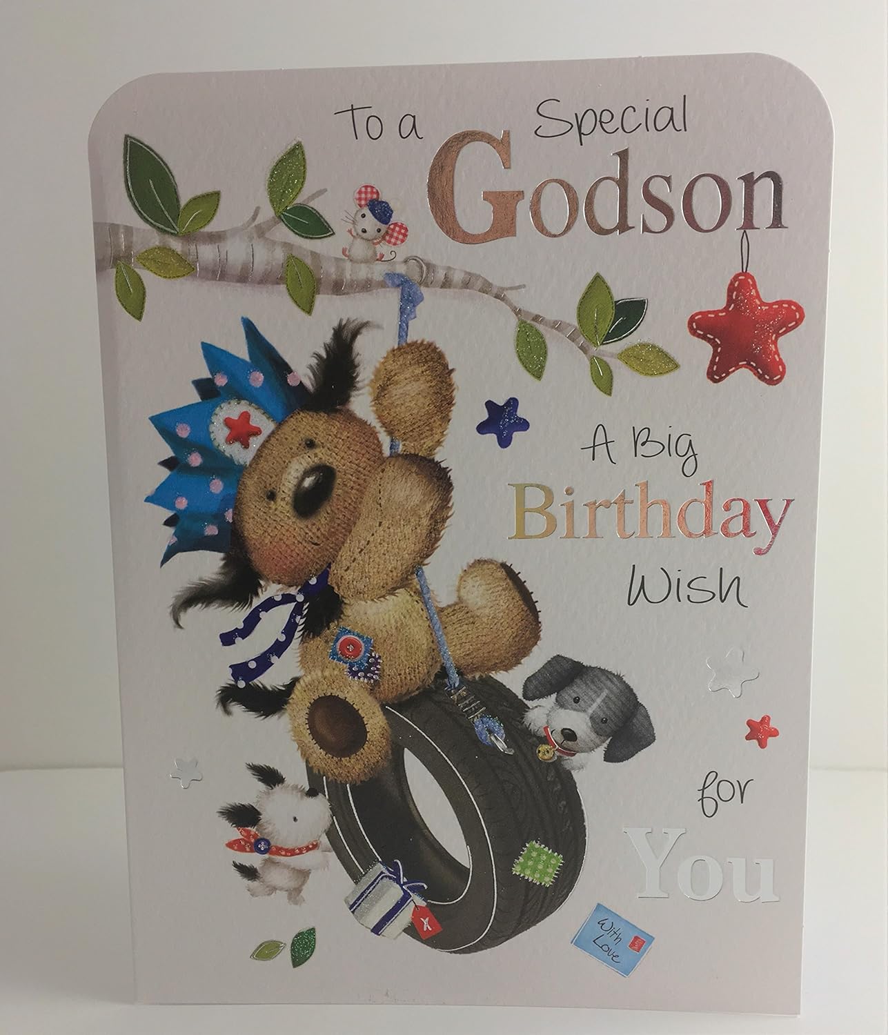 Jonny Javelin. To a Special Godson , a Big Birthday wish for You. Birthday Card, Black, 150mm x 190mm x
