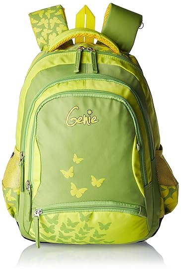Genie Dream Nylon 16 Ltrs Green School Bag (Dream 1701 Green 15)