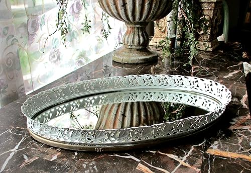 Amazon Com Glass Vanity Tray Filligree Upcycled Vintage
