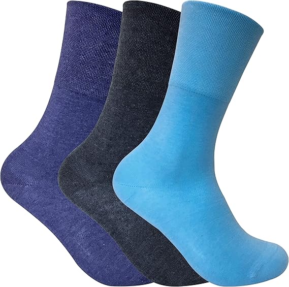 3 Pack Ladies Thin Wide Top Non Elastic Thermal Diabetic Socks for Poor Circulation Amazon.co