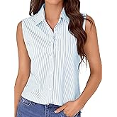 COUXILY Wrinkle-Free & Non-Iron Women's Sleeveless Button Down Shirts Blouses with Mulberry Silk Tank Casual Work Tops