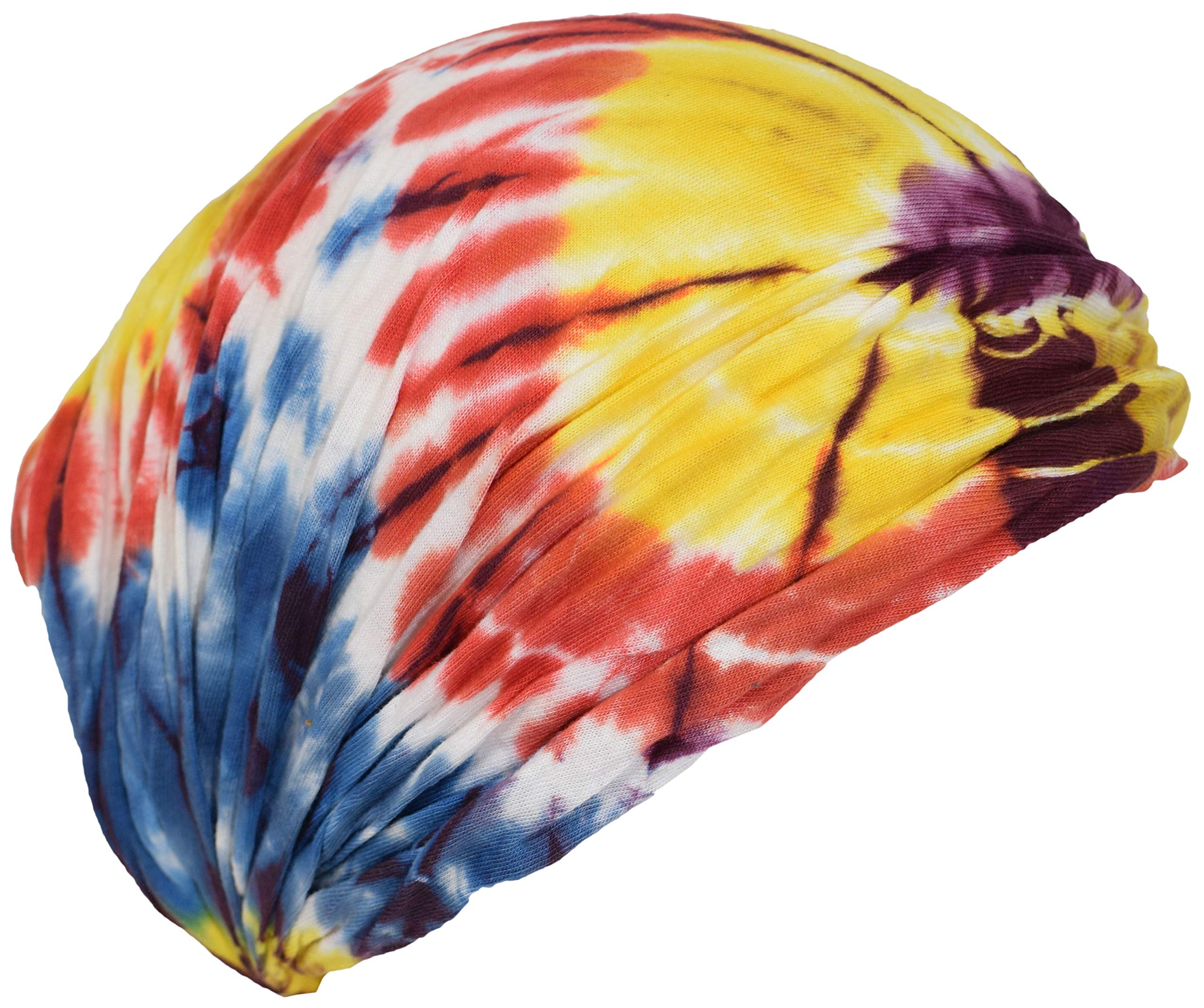 Gheri Cotton Nepalese Tie Dye Hippie Colorful Headwrap Headband Spiral Rainbow โ image 1