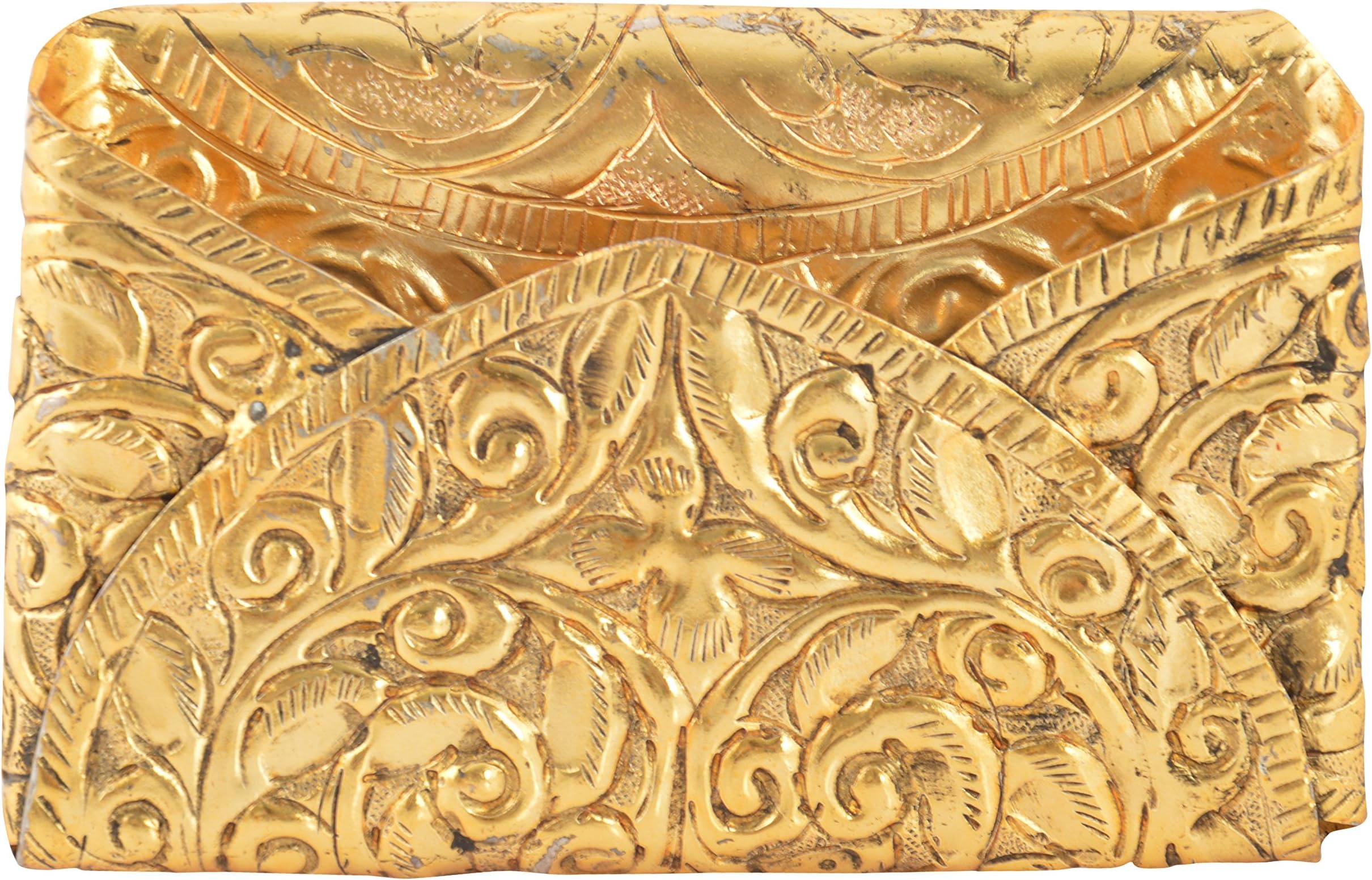 Handicraft White Metal - Business Card Holder -Office Desk Accessory 10 cm x 3 cm x 7 cm