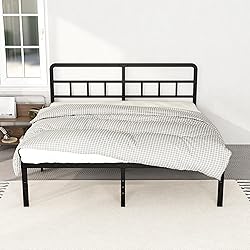 DiaOutro King Size Bed Frame with Headboard, 18