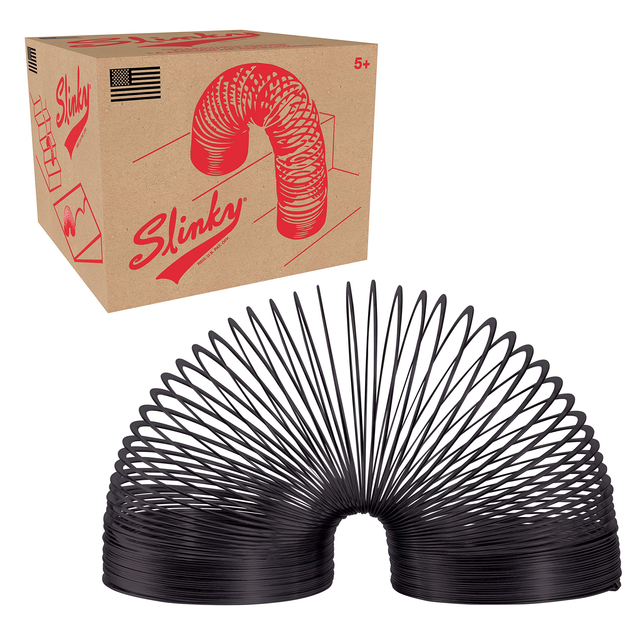 Collector’s Slinky The Original Walking Spring Toy, Black Metal Slinky, Party Favors, Fidget Toys, Kids Toys for Ages 5 Up by Just Play