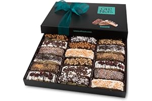 Oh! Nuts Gourmet Gift Baskets - 18 Biscotti Cookie Chocolate Gift Basket - Unique Prime Holiday, Birthday, Anniversary, Corporate Tray for Men, Women