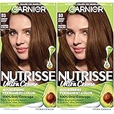 Garnier Nutrisse Ultra Crème Hair Color, Permanent Hair Dye with 100% Gray Coverage, Vegan & Cruelty-Free, 53 Medium Golden Brown (Chestnut), 2 Count