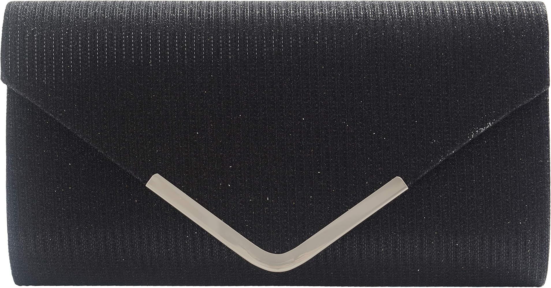 black glitter clutch