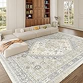zesthome 9x12 Area Rugs,Stain Resistant Washable Rug,Ultra-Thin Rugs for Living Room,Bedroom,Non-Slip Backing Home Decor Large Area Rug (Beige,9'x12')
