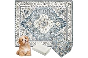 AIHSUMC Washable Pee Pads for Dogs, (2 Pack, 36"x42") Upgrade Reusable Puppy Pads with Non-Slip Rug Pad, Super Thickening Absorbent Leakproof Dog Traning Pads Whelping Pad for Dogs, Doggie(Blue-1)