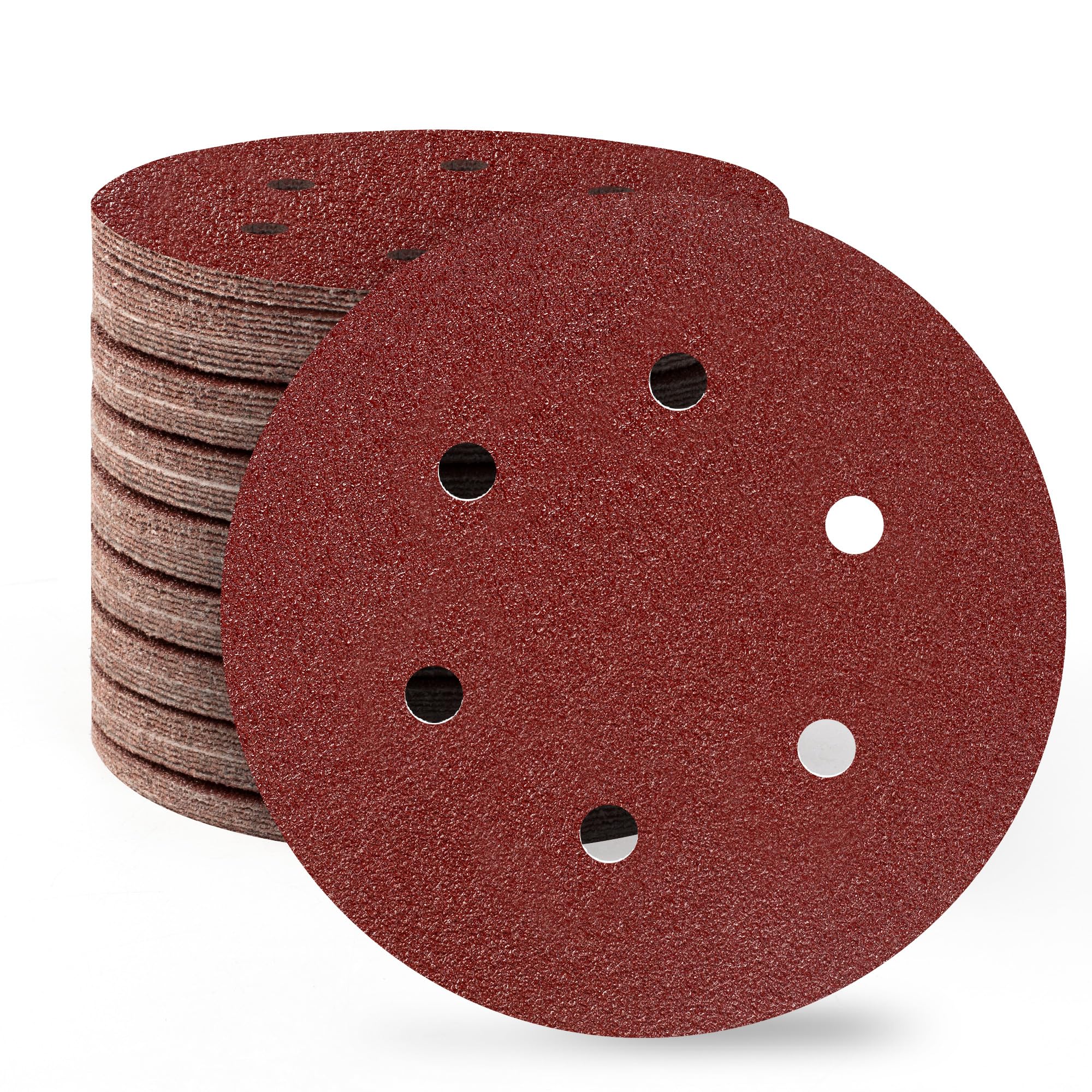 SATC 150mm Sanding Discs 80PCS 40 Grit 6 Holes Orbital Sander Discs Hook and Loop Sanding Pads for Random Orbital Sander — image 1