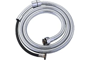 AVAbay 47-Inch Shower Hose Replacement - Long Reinforced Dual Layer for Bathroom Toilet Bide Sprayer Extension Part with Brass Coupler, Polished Chrome