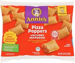 Annie's Pepperoni Frozen Pizza Poppers, Snacks, 15 ct, 6.8 oz | Make in the Oven, Microwave or Toaster Oven, Made with Real C