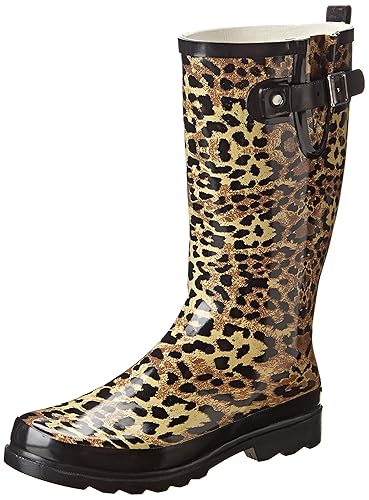 leopard rubber boots