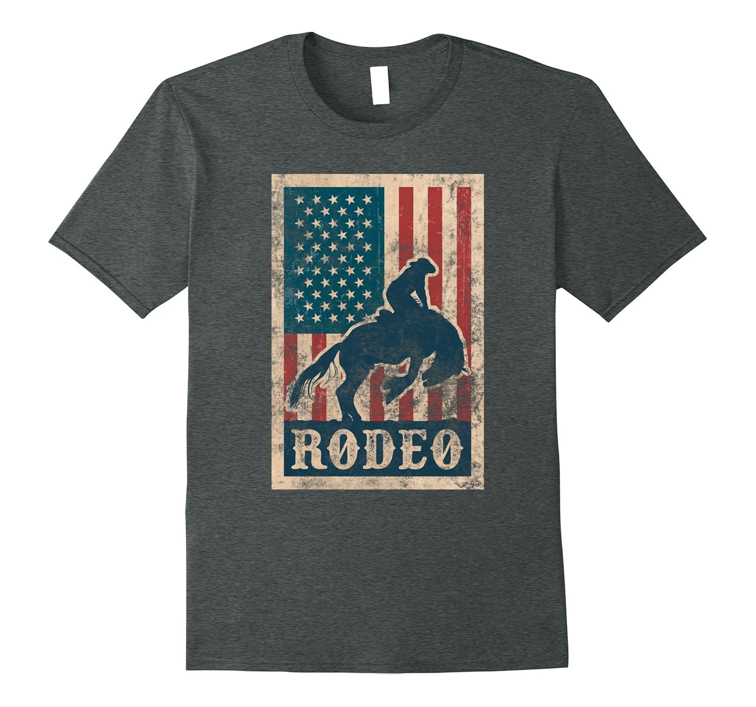 Vintage Rodeo Shirt: Cowboy Silhouette American Flag-Rose – Rosetshirt