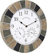 HomeZone Modern Round Slate Effect Wall Clock 35cm Battery Operated Indoors view 3