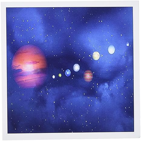 Amazoncom 3drose Solar System Greeting Cards 6 X 6