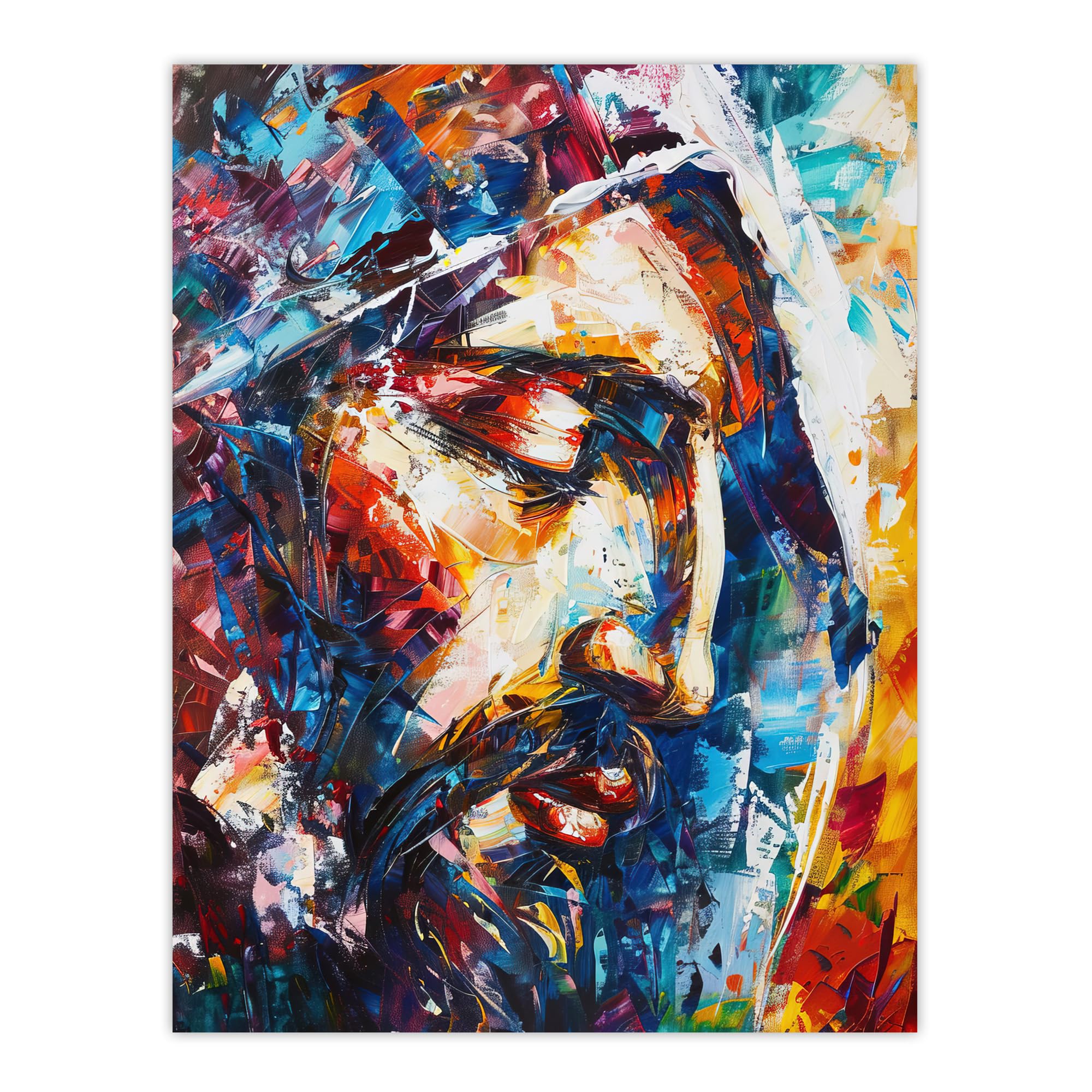 Artery8 Jesus Face Portrait Religious Painting Living Room Extra Large XL Wall Art Poster Print