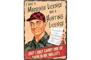 River's Edge Marriage & Hunting License Tin Sign