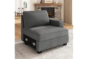 Nolany Right Armrest for Modular Sectional Couch, Customizable Right Armrest for Sectional Sofa, Dark Grey