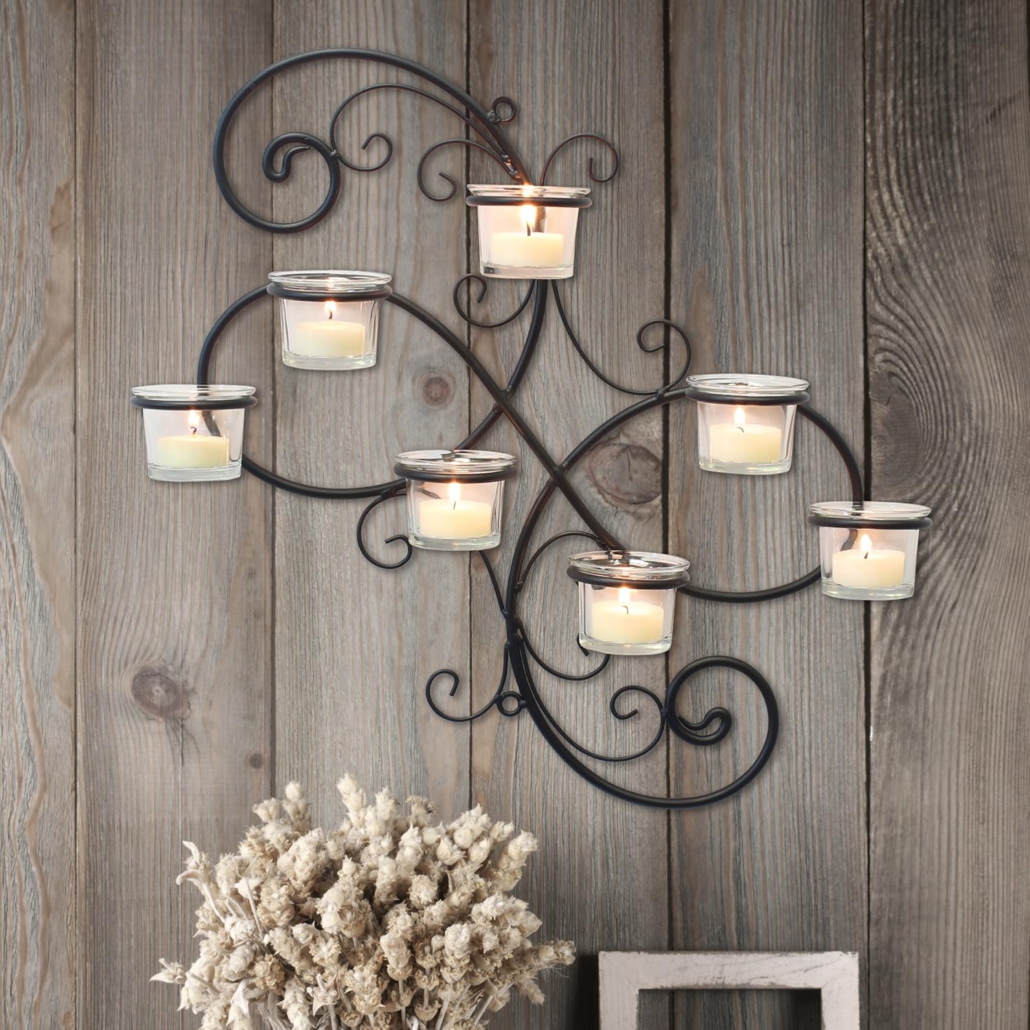 Home Decor Transitional Scrolled Ivy Tea Light Candle Holder Hanging Wall Sconce 730718622842 eBay