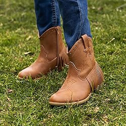DREAM PAIRS Girls Cowgirl Cowboy Ankle Western