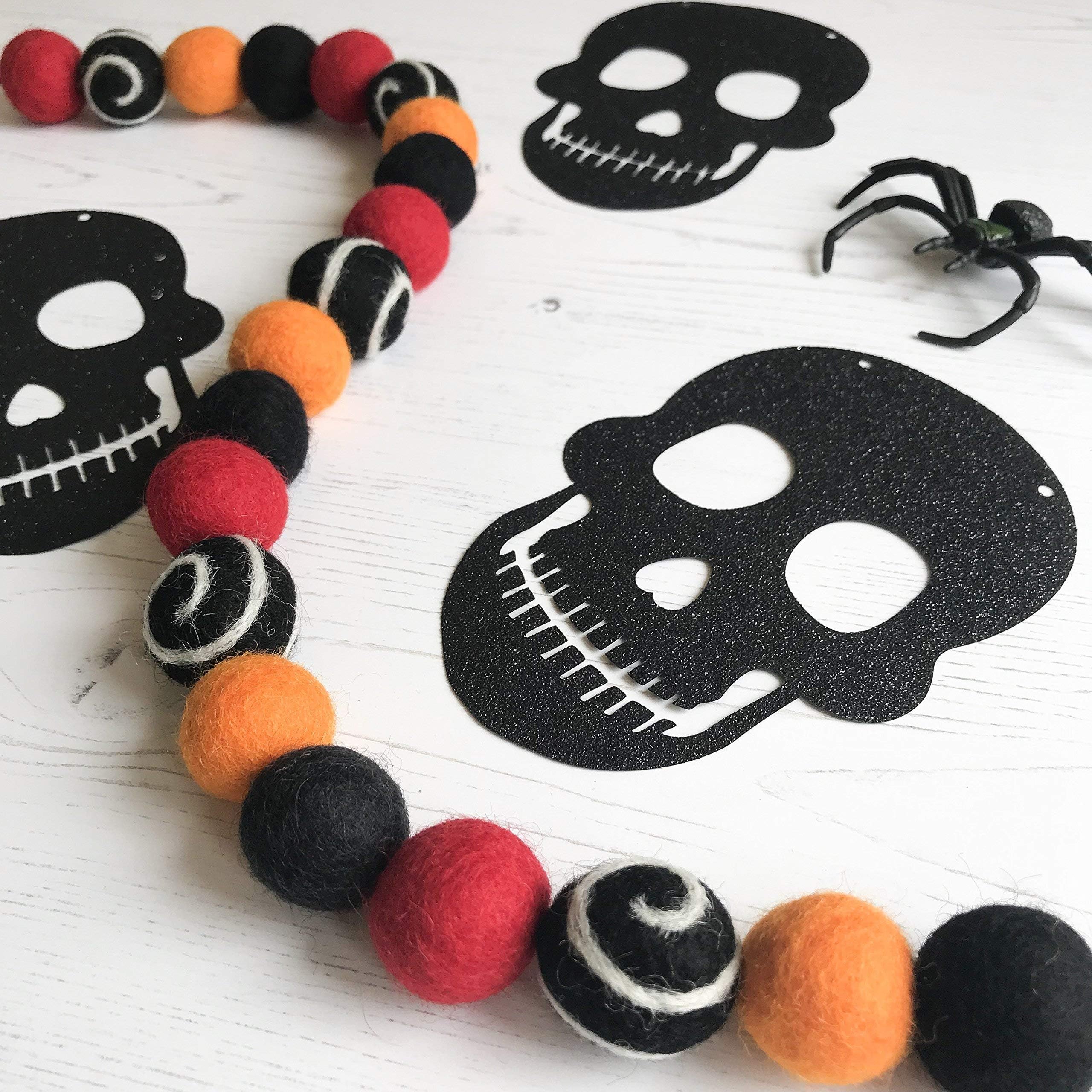 Limited Edition Halloween Felt Ball Pom Garland in Trick or Treat By Stone and Co