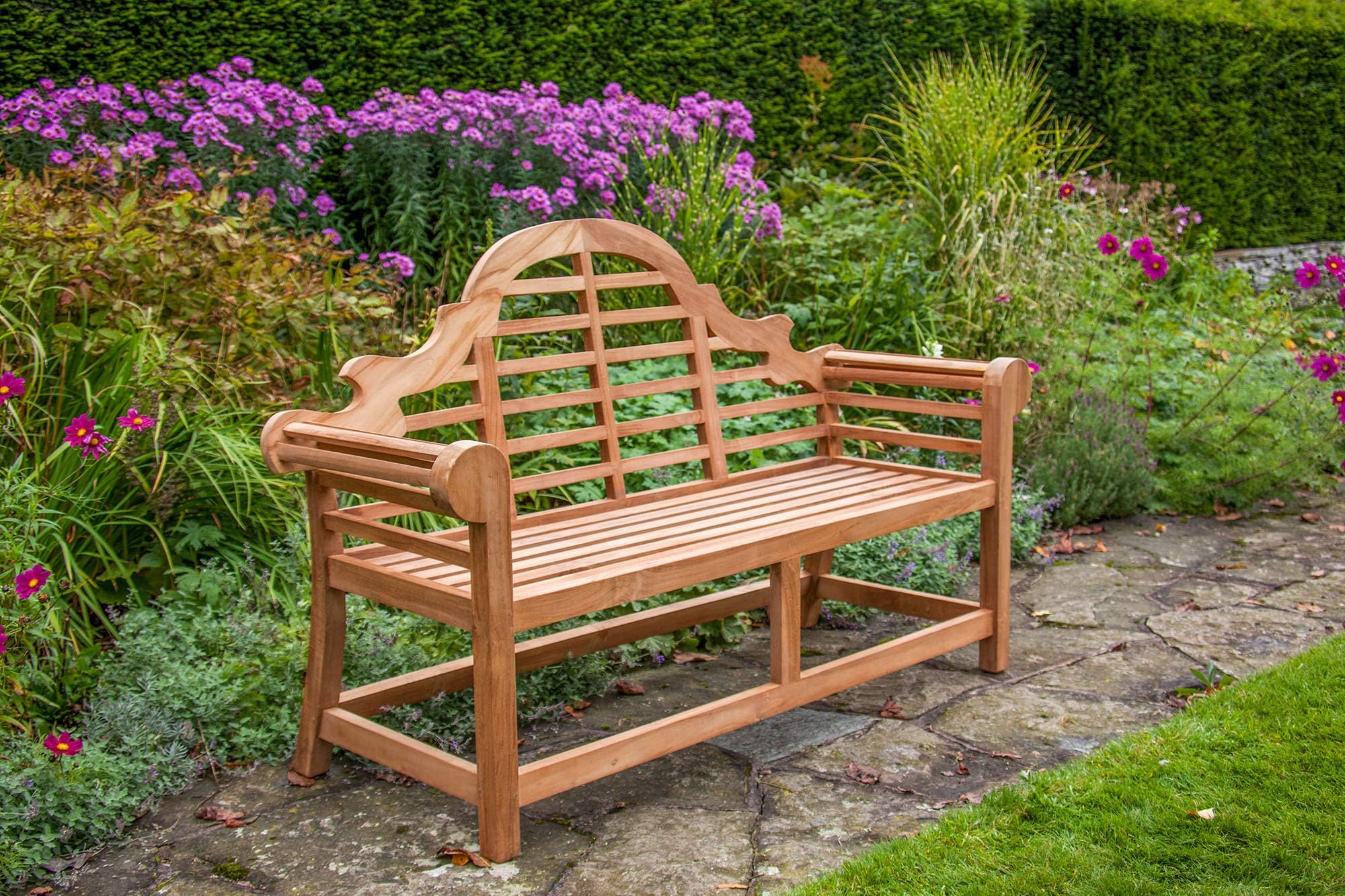 MR TEAK Sissinghurst Lutyens Teak Garden Bench Fully Assembled