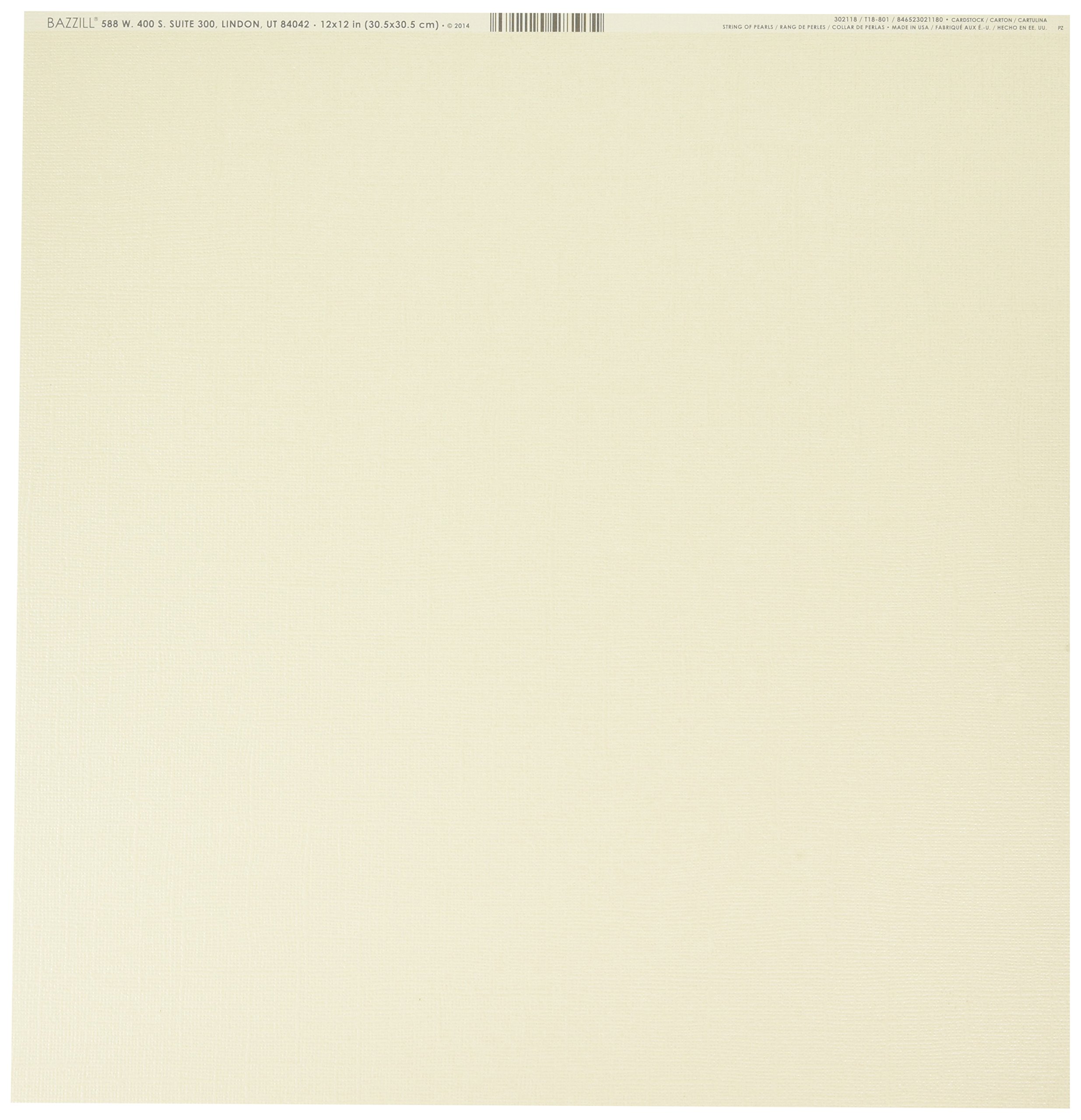 Bazzill Basics Paper ScrapBooking Sheets Bling String of Pearls, Beige-Pack of 25