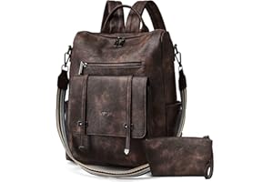 OPAGE Backpack Purse for Women Leather Backpack Purse Travel Backpack Fashion Designer Ladies Shoulder Bags With Wristlets