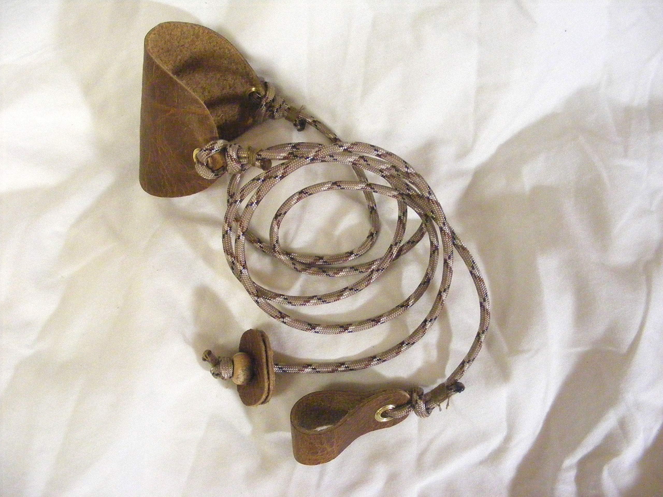 Shepherd Sling, Survival Gear Handmade with Kevlar Thread & Bison Leather