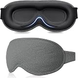 Gritin 100% Blackout Sleep Mask Grey - Zero Pressure Ergonomic 3D Cutout