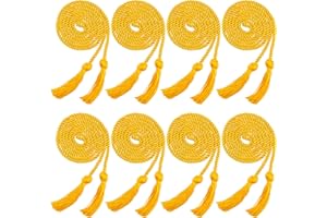 Trounistro 8 Pieces Graduation Cords Yarn Honor Cords with Tassel for College Graduation Students (Gold)