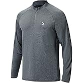 Roadbox Quarter Zip Pullover Men Sun Shirts, Running Workout Long Sleeve UV Shirt, UPF 50+ Quick Dry Athletic Rash Guard