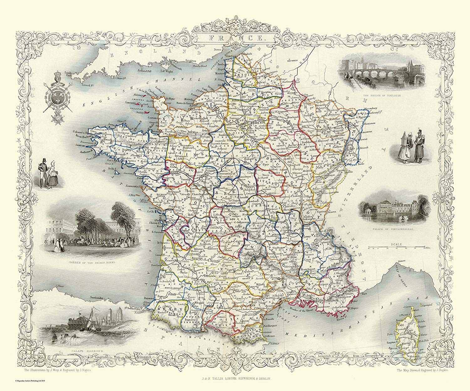 History Portal Map of France 1851 1000 Piece Jigsaw Puzzle, Cardboard, 690mm x 480mm, 144+, UK