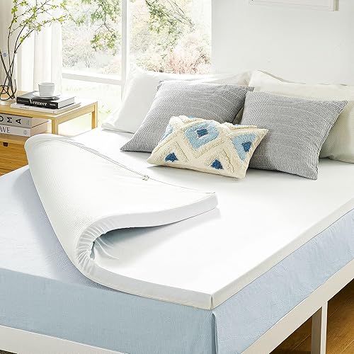 Best Price Mattress 3 Inch Gel Memory Foam Mattress Topper with Cover, CertiPUR-US Certified, Dorm Essentials, Queen