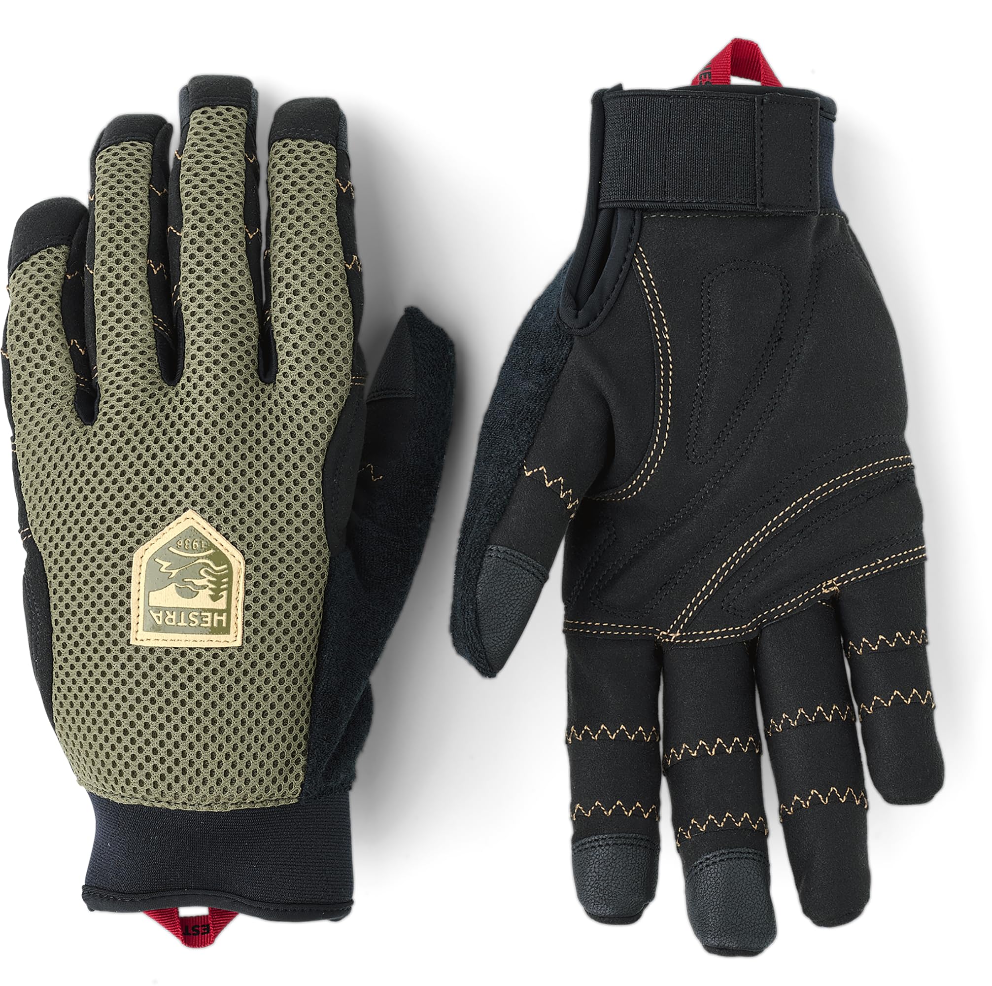 Photo 1 of Hestra Ergo Grip Enduro Breathable Protective Full Finger Bike Glove for Men/Women | 5-Finger Durable Lightweight Glove for Mountain Biking - Olive - 7