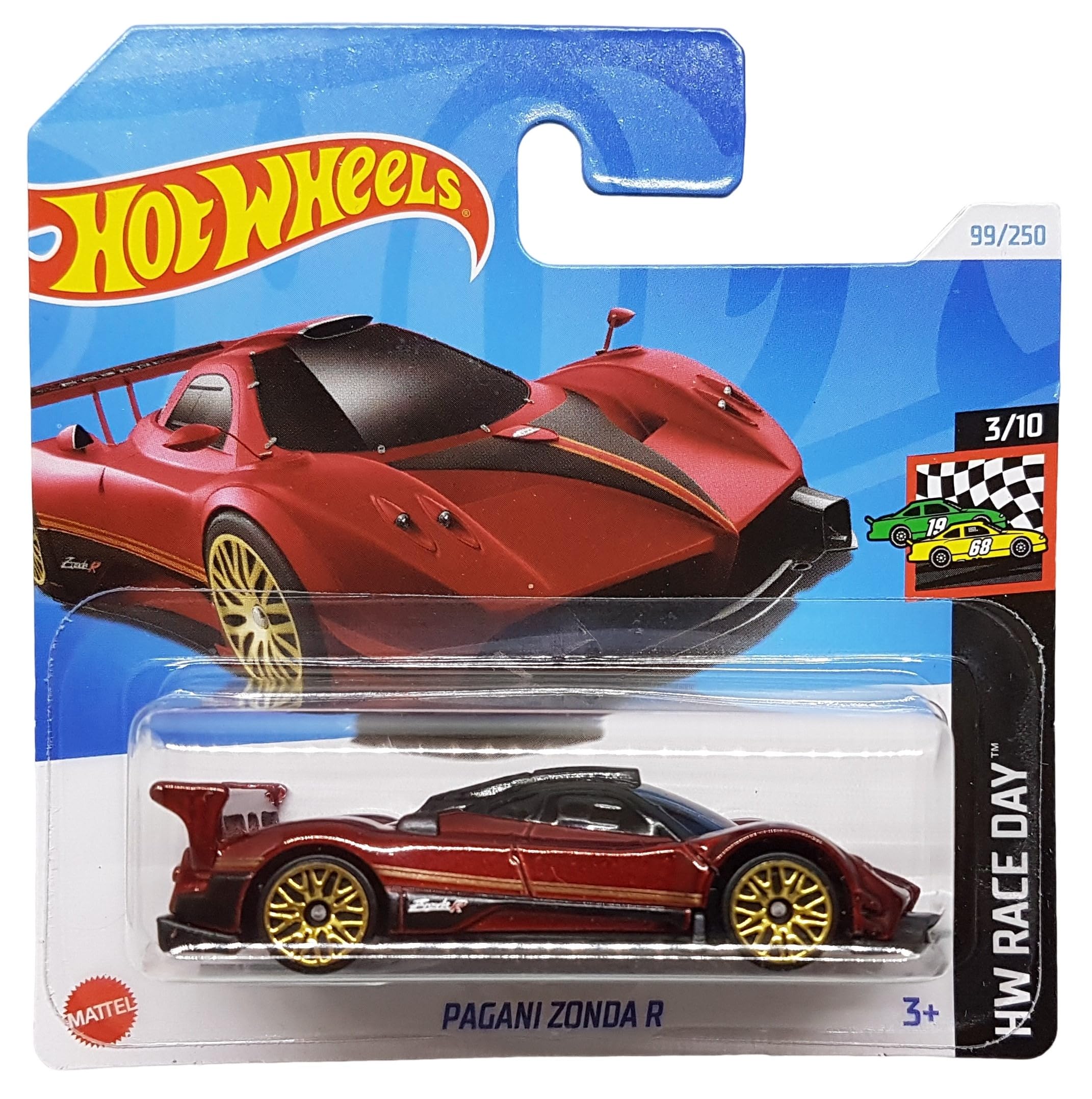 Hot Wheels - Pagani Zonda R - HW Race Day 3/10 - HTC78 - Short Card - Super Sports Car - Dark Red - Mattel 2024-1:64