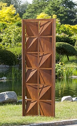 Details Zu Gartenwand Sichtschutz Wand Diptychon Baum Stahl Rost