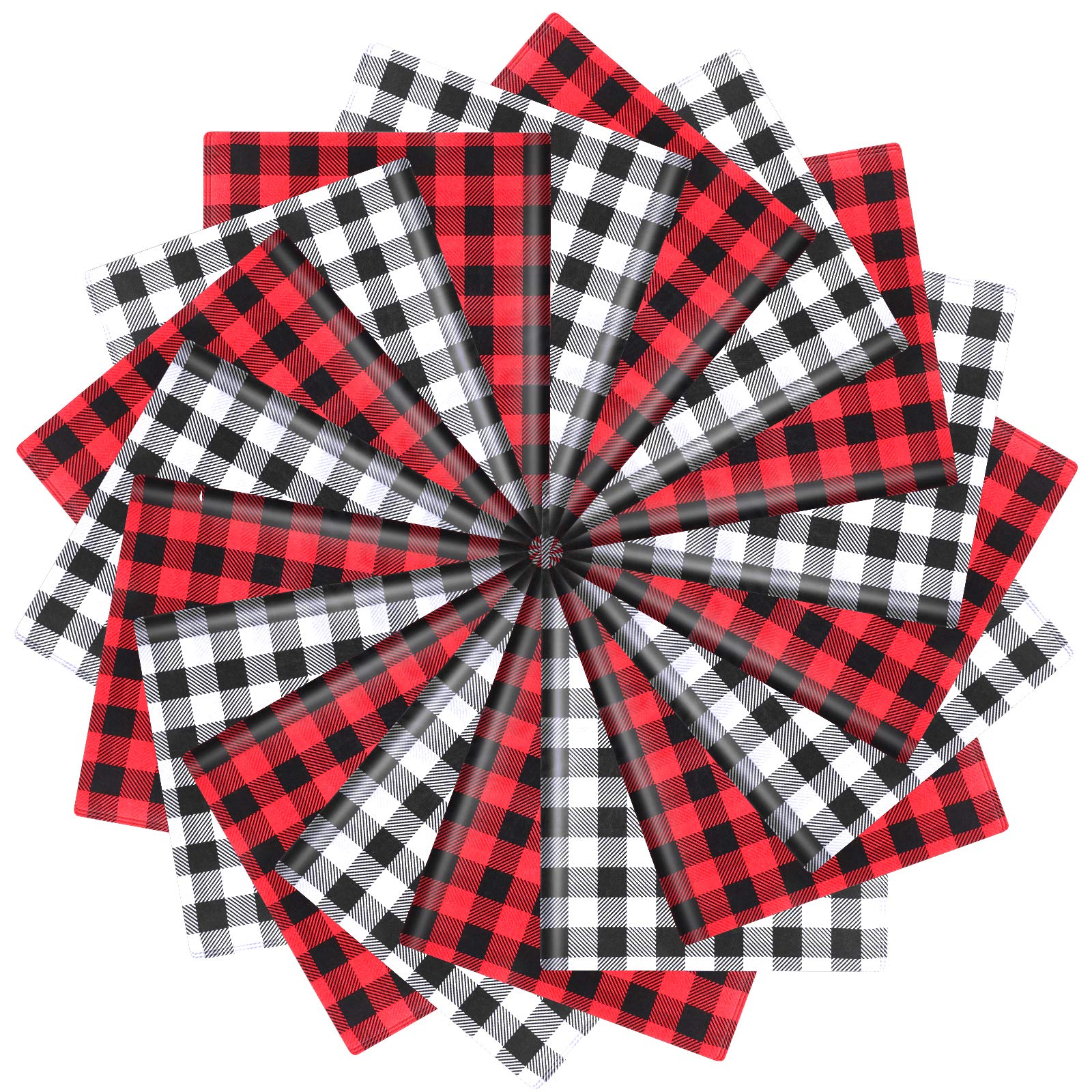 100 Pieces Christmas Tissue Paper Buffalo Plaid Check Wrapping Paper Red Black Plaid Wrapping Sheet Black White Plaid Wrapping Tissue Holiday Tissue Paper for DIY Christmas Holiday Wrapping Paper