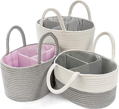 wicker basket diaper caddy
