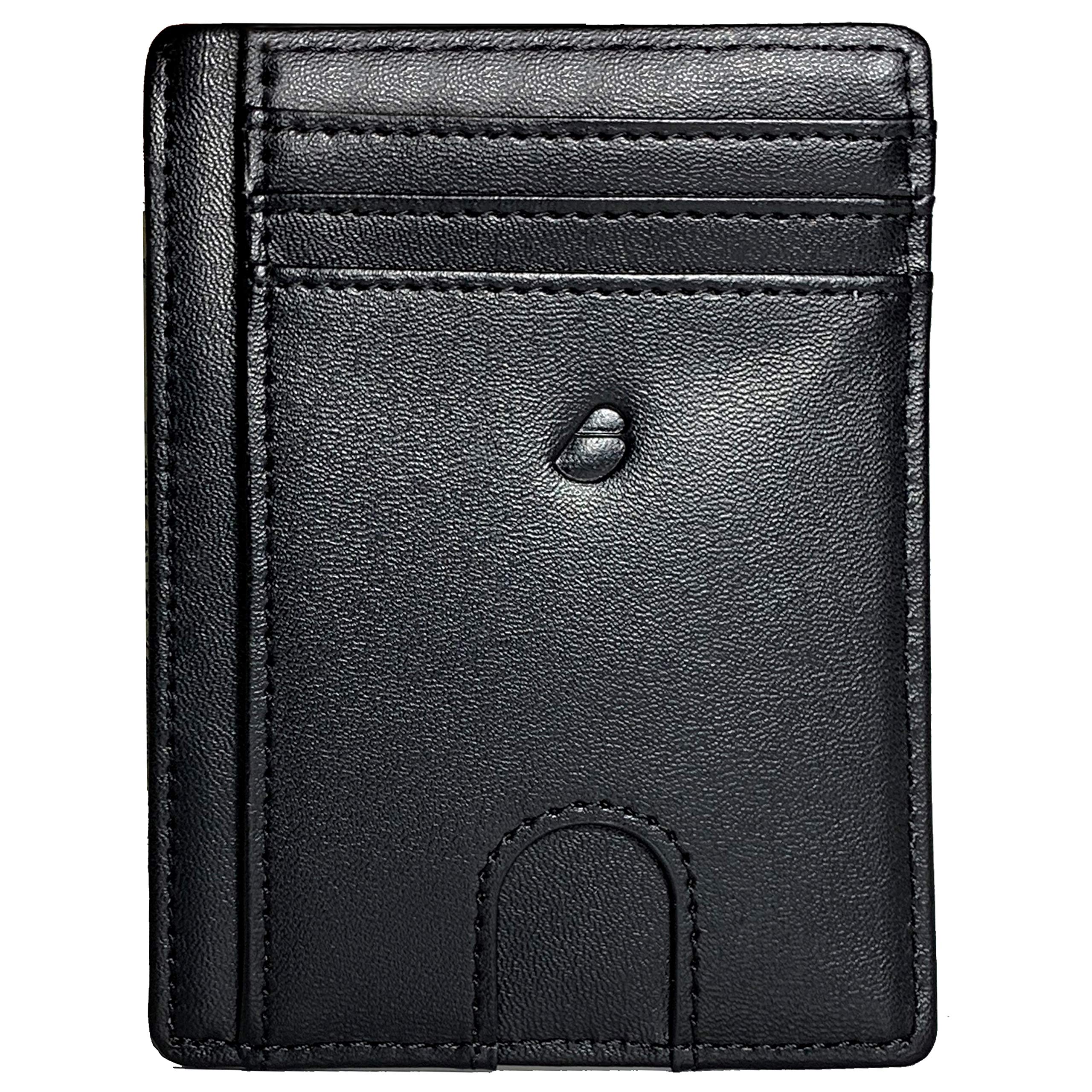 PeerBasics Minimalist Slim RFID-Blocking Men\'s/Women\'s Wallet PLUS 11-in-1 Stainless Steel Credit Card Pocket Sized Survival Multi Tool (Space Black)