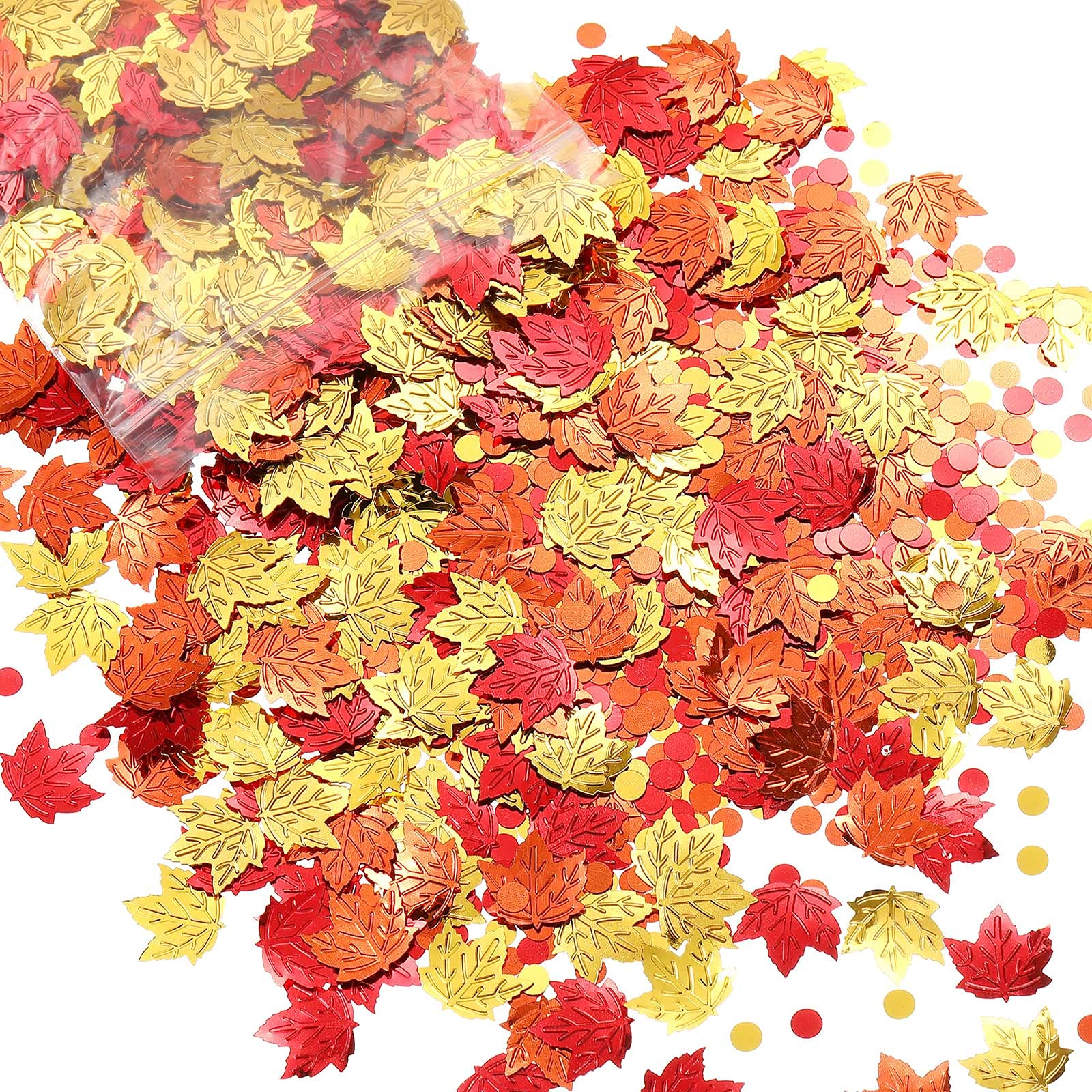 Geosar 3.5oz Fall Glitter Confetti Thanksgiving Maple Leaf Table Sprinkles Fall Party Foil Metallic Sequins Mini Gold Table Scatters for Autumn Holiday Thanksgiving Party Supplies 100g